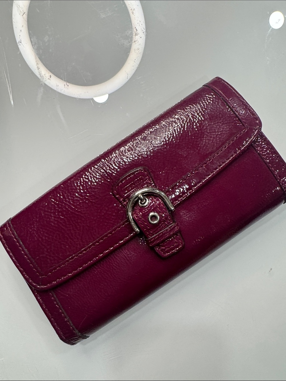 Coach magenta patent leather large soho with matching wallet - Picture 11 of 13